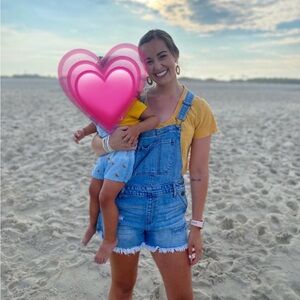 Denim Overall Shorts